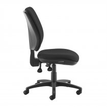 High Back Operator Chair | Black | No Arms | Senza