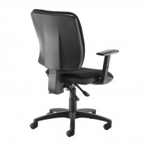 High Back Operator Chair | Black | Height Adjustable Arms | Senza
