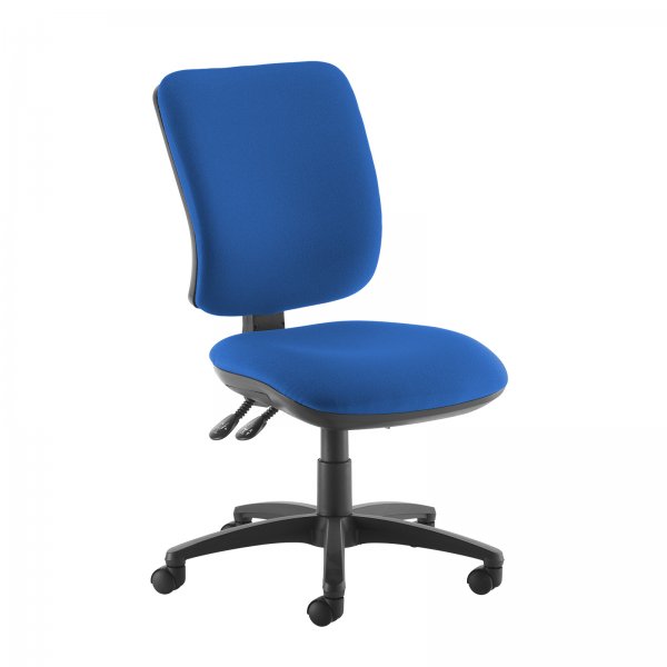High Back Operator Chair | Blue | No Arms | Senza