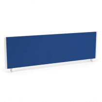 Bench Screen | 400h x 1400w mm | Blue Fabric | White Frame | Evolve Plus