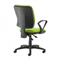 High Back Operator Chair | Madura Green | Made to Order | Fixed Loop Arms | Senza