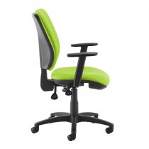 High Back Operator Chair | Madura Green | Made to Order | Height Adjustable Arms | Senza