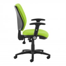 High Back Operator Chair | Madura Green | Made to Order | Folding Arms | Senza