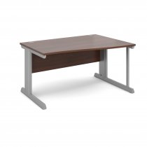 Wave Desk | Right Hand | Cable Management Legs | 1400mm Wide | Walnut Top | Vivo
