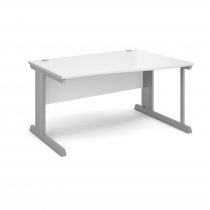 Wave Desk | Right Hand | Cable Management Legs | 1400mm Wide | White Top | Vivo