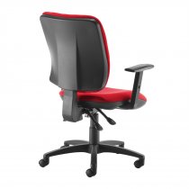 High Back Operator Chair | Panama Red | Made to Order | Height Adjustable Arms | Senza