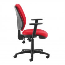 High Back Operator Chair | Panama Red | Made to Order | Height Adjustable Arms | Senza