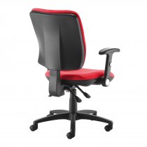 High Back Operator Chair | Panama Red | Made to Order | Folding Arms | Senza