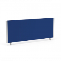 Bench Screen | 400h x 1000w mm | Blue Fabric | Silver Frame | Evolve Plus