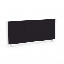 Bench Screen | 400h x 1000w mm | Black Fabric | White Frame | Evolve Plus