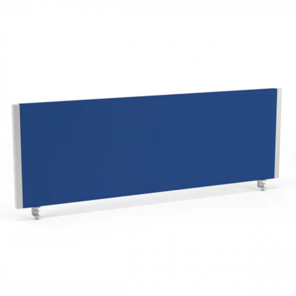 Bench Screen | 400h x 1200w mm | Blue Fabric | Silver Frame | Evolve Plus