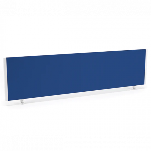 Bench Screen | 400h x 1600w mm | Blue Fabric | White Frame | Evolve Plus