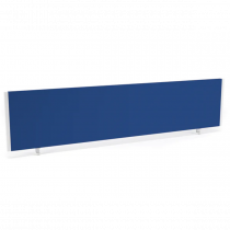 Bench Screen | 400h x 1800w mm | Blue Fabric | White Frame | Evolve Plus