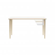 Office Desk | 1400 x 600mm | Plywood & Steel | Traffic White | Bisley Poise
