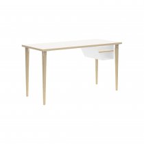 Office Desk | 1400 x 600mm | Plywood & Steel | Traffic White | Bisley Poise