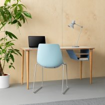 Office Desk | 1400 x 600mm | Plywood & Steel | Palest Pink | Bisley Poise