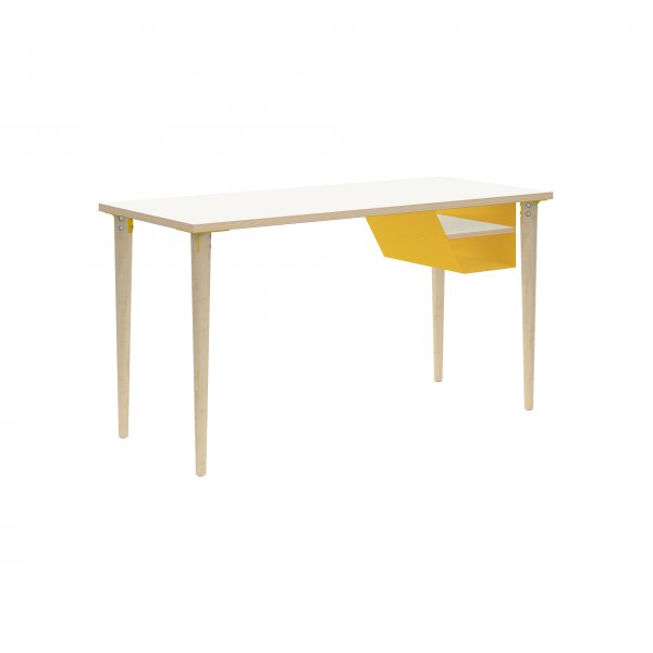 Office Desk | 1400 x 600mm | Plywood & Steel | Golden Sunflower Yellow | Bisley Poise