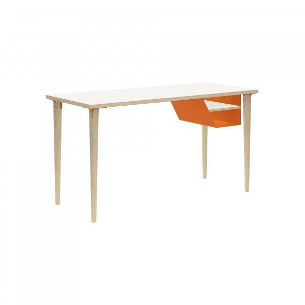 Office Desk | 1400 x 600mm | Plywood & Steel | Bisley Orange | Bisley Poise