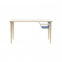 Office Desk | 1400 x 600mm | Plywood & Steel | Bisley Blue | Bisley Poise