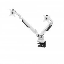 Monitor Arm | For 2 Flat Screens | White & Black | Pose