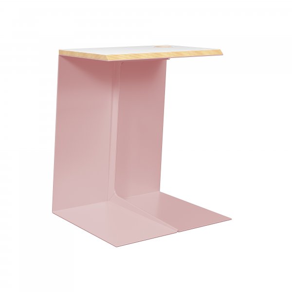 Task Table | 500 x 400mm | Plywood & Aluminium | Palest Pink | Bisley Poise