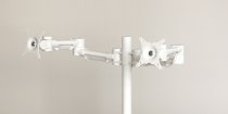 Height Adjustable Monitor Arm | For 2 Flat Screens | White | Impulse
