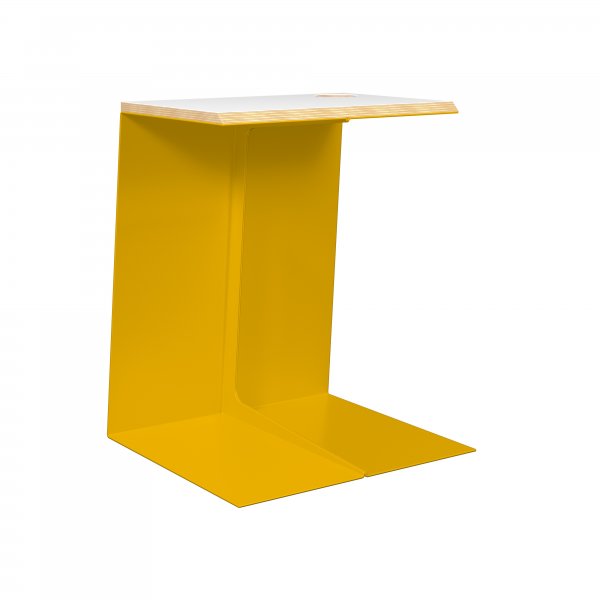 Task Table | 500 x 400mm | Plywood & Aluminium | Golden Sunflower Yellow | Bisley Poise