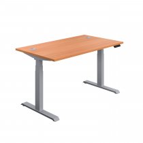 Everyday Dual Motor Sit Stand Desk | 1200w x 800d mm | Beech Top | Silver Frame