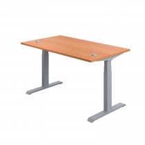 Everyday Dual Motor Sit Stand Desk | 1200w x 800d mm | Beech Top | Silver Frame