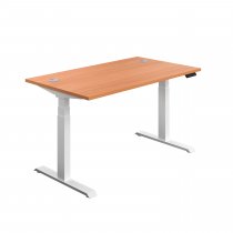 Everyday Dual Motor Sit Stand Desk | 1200w x 800d mm | Beech Top | White Frame