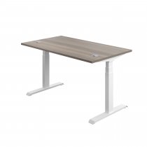 Everyday Dual Motor Sit Stand Desk | 1200w x 800d mm | Grey Oak Top | White Frame