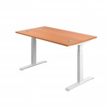 Everyday Dual Motor Sit Stand Desk | 1400w x 800d mm | Beech Top | White Frame