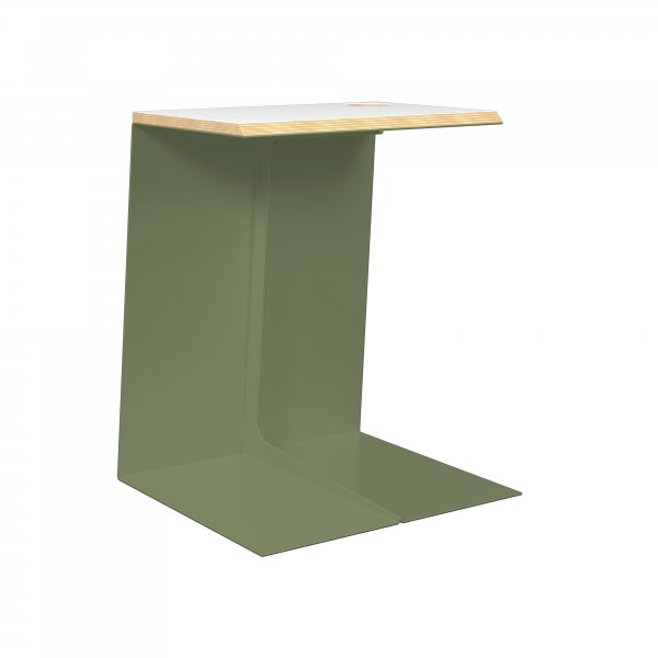 Task Table | 500 x 400mm | Plywood & Aluminium | Olive Green | Bisley Poise