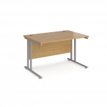 Straight Cantilever Desk | 1200w x 800d mm | Oak Top | Silver Frame | Maestro 25
