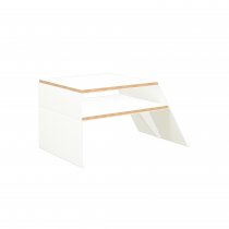 Coffee Table | 810 x 600mm | Plywood & Aluminium | Traffic White | Bisley Poise