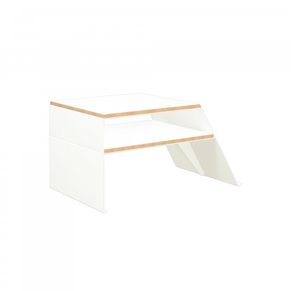 Coffee Table | 810 x 600mm | Plywood & Aluminium | Traffic White | Bisley Poise