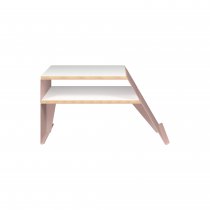 Coffee Table | 810 x 600mm | Plywood & Aluminium | Palest Pink | Bisley Poise