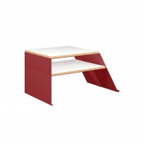 Coffee Table | 810 x 600mm | Plywood & Aluminium | Cardinal Red | Bisley Poise