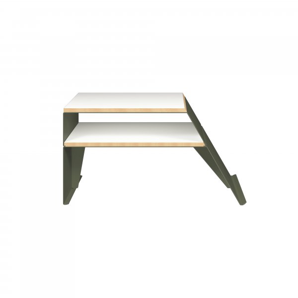 Coffee Table | 810 x 600mm | Plywood & Aluminium | Olive Green | Bisley Poise