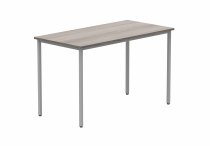 Multi-Purpose Office Table | 730h x 1200w x 600d mm | Alaskan Grey Oak Top | Silver Frame | Everyday VALUE