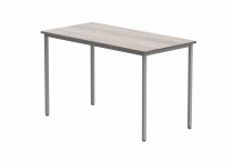 Multi-Purpose Office Table | 730h x 1200w x 600d mm | Alaskan Grey Oak Top | Silver Frame | Everyday VALUE