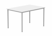 Multi-Purpose Office Table | 730h x 1200w x 800d mm | Arctic White Top | Silver Frame | Everyday VALUE