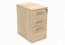 Desk Height Pedestal | 730h x 400w x 600d mm | 3 Drawers | Canadian Oak | Everyday VALUE