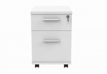 Mobile Pedestal | 590h x 400w x 500d mm | 2 Drawers | Arctic White | Everyday VALUE