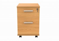 Straight Cantilever Desk & Pedestal Bundle | Desk 1200w x 800d | 2 Drawer Mobile Pedestal | Norweigan Beech | White | Everyday VALUE