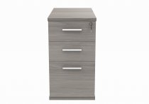 Radial Cantilever Desk & Pedestal Bundle | Desk 1600w | Left Handed | 3 Drawer Pedestal | Alaskan Grey Oak | Silver | Everyday VALUE