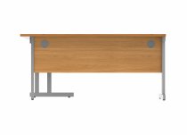 Radial Cantilever Desk & Pedestal Bundle | Desk 1600w | Right Handed | 3 Drawer Pedestal | Norweigan Beech | Silver | Everyday VALUE