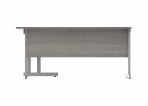 Radial Cantilever Desk & Pedestal Bundle | Desk 1600w | Right Handed | 3 Drawer Pedestal | Alaskan Grey Oak | Silver | Everyday VALUE