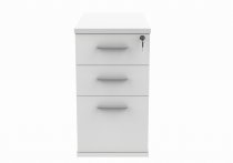 Radial Cantilever Desk & Pedestal Bundle | Desk 1600w | Right Handed | 3 Drawer Pedestal | Arctic White | White | Everyday VALUE
