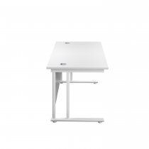 Everyday Straight Desk | Double Upright Cantilever | 1200mm x 800mm | White Top | White Frame